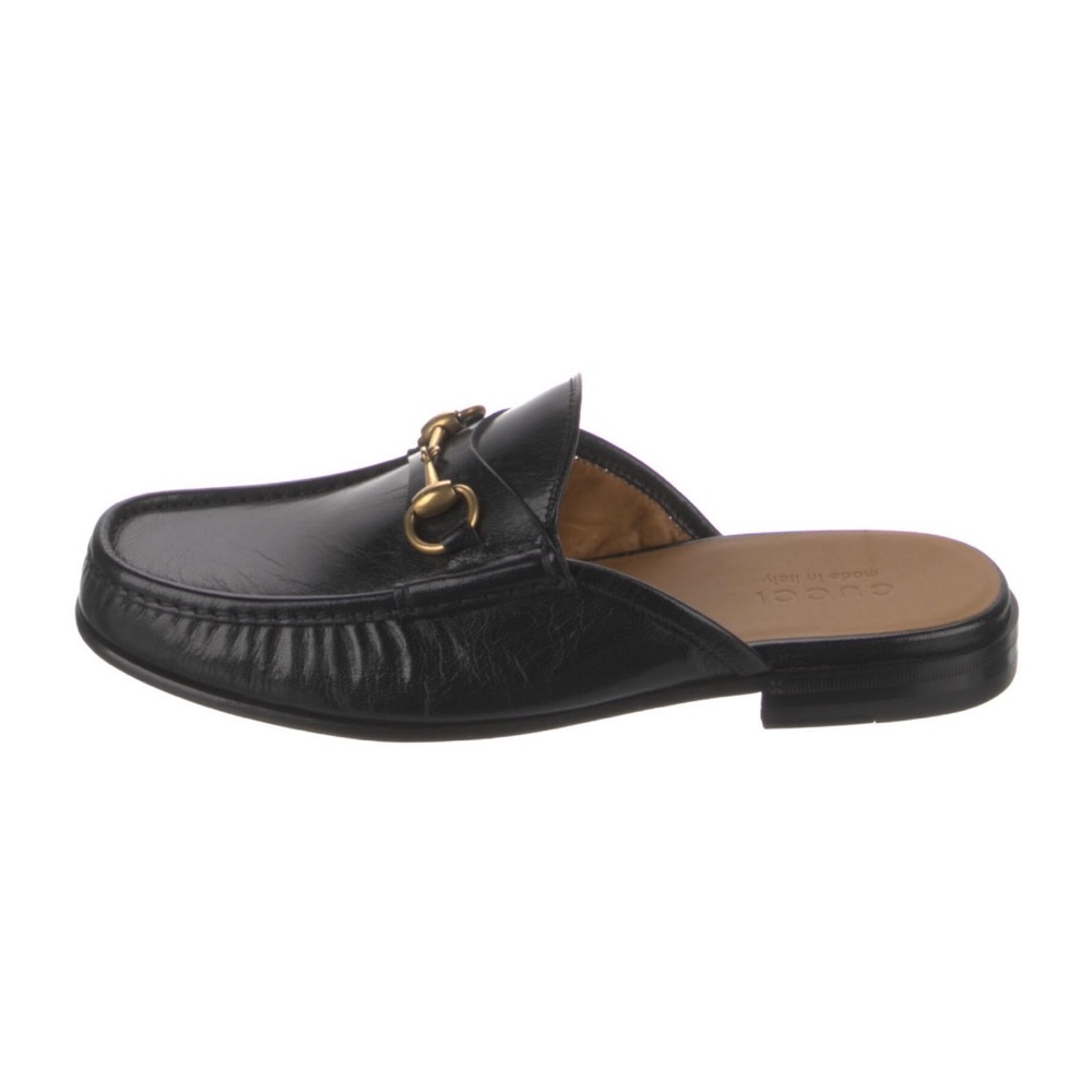 Gucci Horsebit Black Leather Slippers - Picture 2 of 5